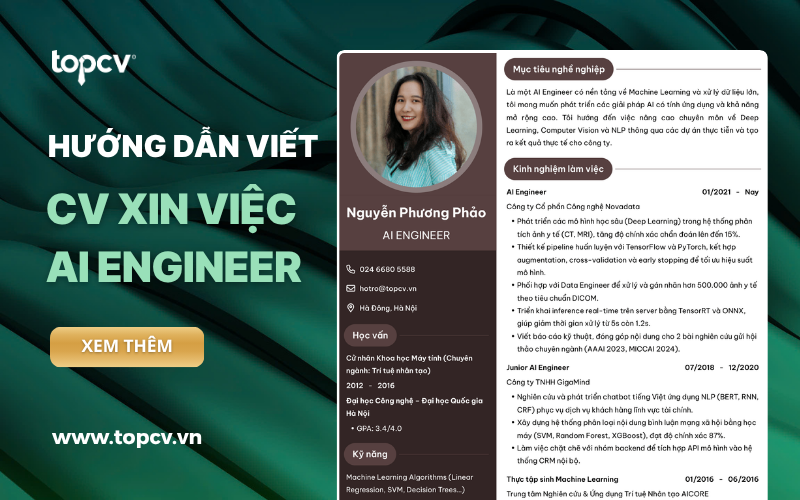 Hướng dẫn cách viết CV AI Engineer khiến nhà tuyển dụng không thể bỏ qua